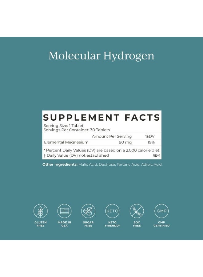 CYMBIOTIKA H2 Molecular Hydrogen Water Tablets with Magnesium, Helps Fight Inflammation & Stress, Neutralizing Free Radicals and Improving Athletic Recovery, Keto Antioxidant Drink, 12 PPM, 30 Tablets - Image 4